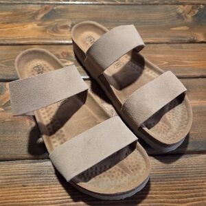 Women's Size 41 (US 10) Biostep Suede And Cork Sandals. Very Lightly Used.